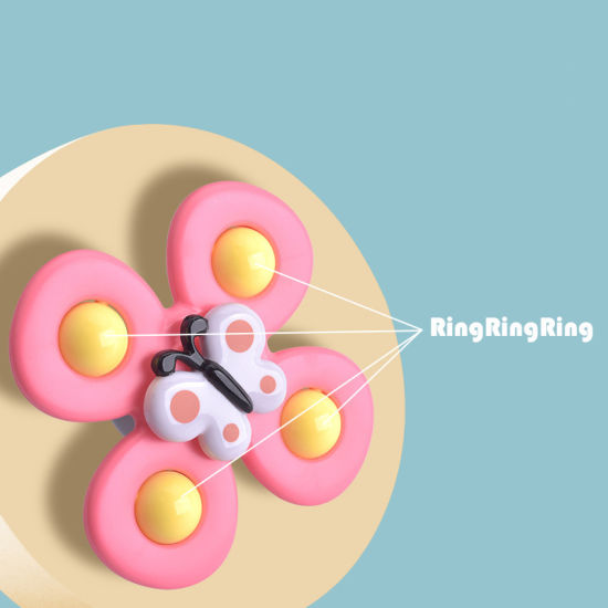 Rosa Schmetterling Fidget Spinner für Babys, Cartoon-Insekt, sensorisches Spielzeug.