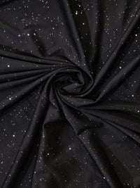 Schwarzer Stoff mit weißen Punkten, Baumwolle, ideal für Bekleidung, Nähprojekte, Meterware.