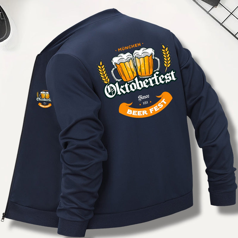 Herren Bomberjacke mit Oktoberfest-Bier-Print – Georg Oktoberfest 2025