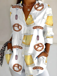 Damen Plus Size Bluse mit All-Over-Print – Greta Oktoberfest 2025