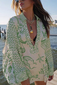 Satiniertes Sommer-Shorts-Set mit Bluse – Talia