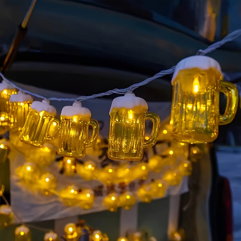 2 Stück LED Bierkrug Lichterkette – LichterBier Oktoberfest 2025