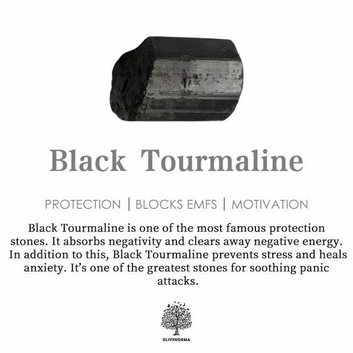 Schwarzer Turmalin Stein, Schutz, EMF-Blocker, Stressabbau, Heilstein, Energie, Motivation.
