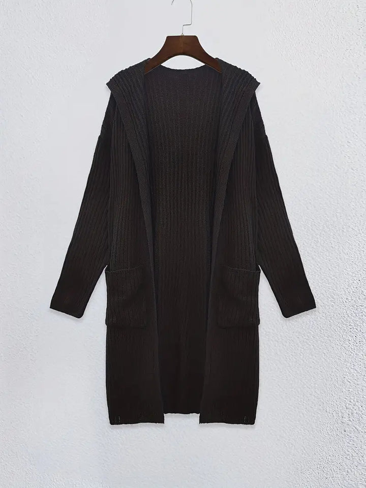 Langes Damen Strickcardigan für Herbst & Winter – Elara