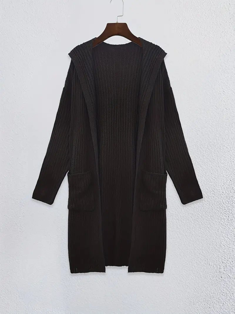 Langes Damen Strickcardigan für Herbst & Winter – Elara