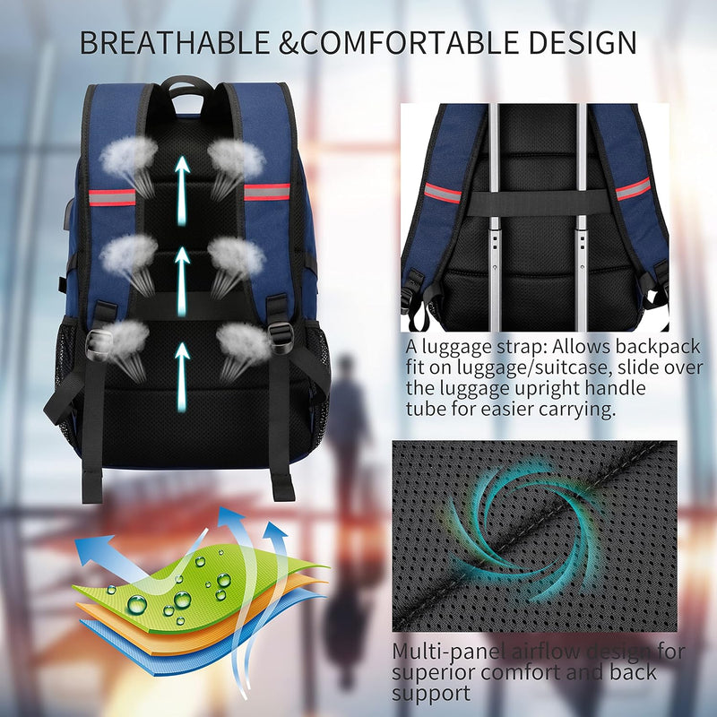 Wasserfester Laptop-Rucksack mit USB-Anschluss und Anti-Diebstahl-Design – TechPro