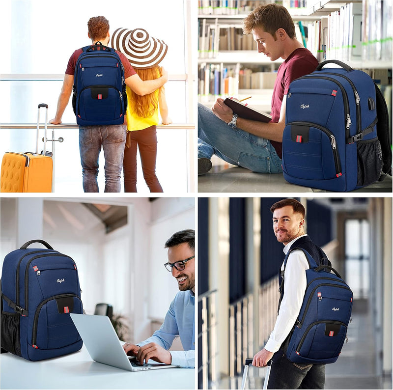 Wasserfester Laptop-Rucksack mit USB-Anschluss und Anti-Diebstahl-Design – TechPro