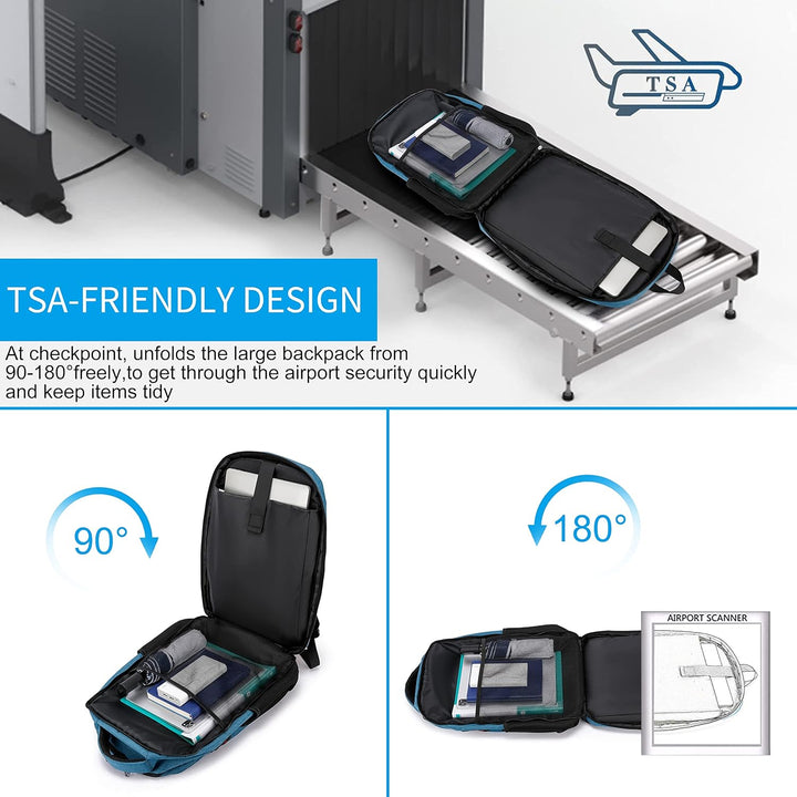 Wasserfester Laptop-Rucksack mit USB-Anschluss und Anti-Diebstahl-Design – TechPro