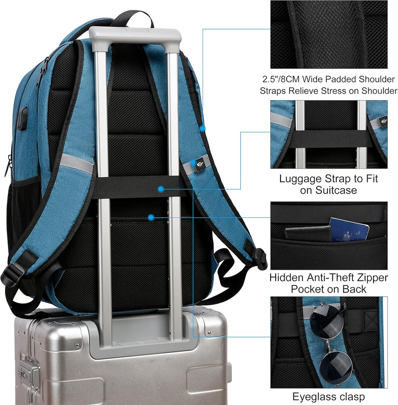 Wasserfester Laptop-Rucksack mit USB-Anschluss und Anti-Diebstahl-Design – TechPro