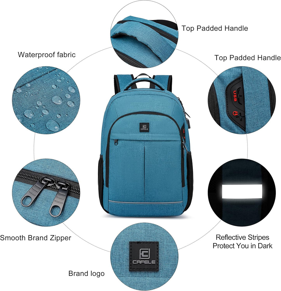 Wasserfester Laptop-Rucksack mit USB-Anschluss und Anti-Diebstahl-Design – TechPro