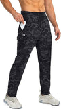Herren Jogginghose Camouflage Schwarz, Sporthose mit Taschen, Fitnessmode, Bequem und Stylisch