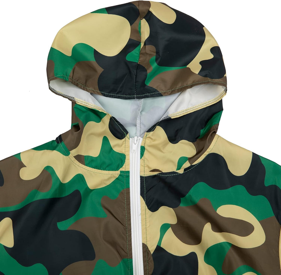 Camouflage-Jacke mit Kapuze, grün-braun, Reißverschluss, Outdoor-Bekleidung, Herrenmode