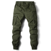 Grüne Herren-Cargohose, Baumwolle, militärischer Stil, Streetwear, Jogging, taktisch.
