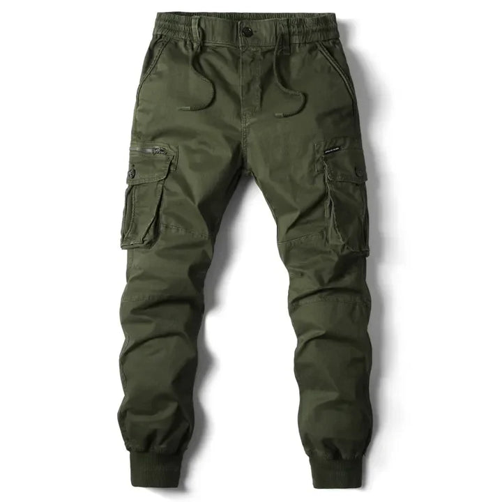 Grüne Herren-Cargohose, Baumwolle, militärischer Stil, Streetwear, Jogging, taktisch.