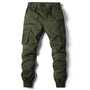 Grüne Herren-Cargohose, Baumwolle, militärischer Stil, Streetwear, Jogging, Voll-Länge.