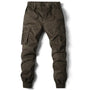 Herren Cargo Jogginghose, olivgrün, Baumwolle, militärischer Stil, Streetwear, taktisch.
