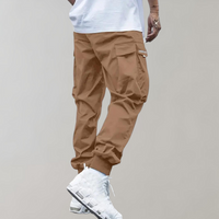 Khaki Cargohose Herren, lässig, Baumwolle, Seitentaschen, Streetwear, Mode, bequem