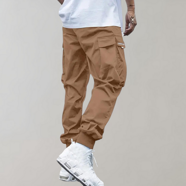 Khaki Cargohose Herren, lässig, Baumwolle, Seitentaschen, Streetwear, Mode, bequem