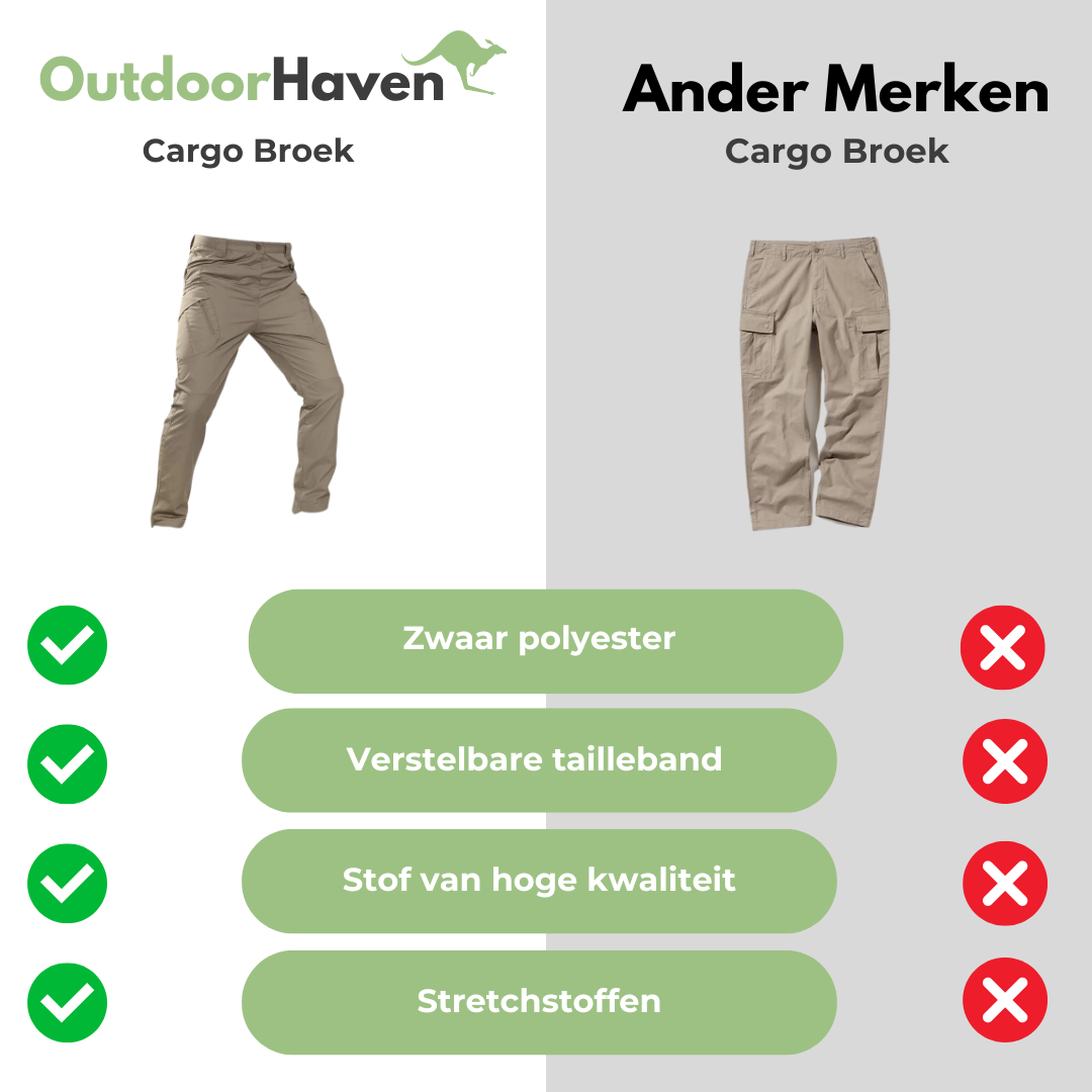 Beige Cargo-Hose aus Polyester mit verstellbarem Bund, hochwertige Stoffe, OutdoorHaven.