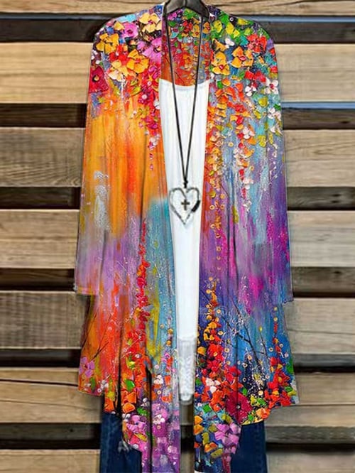 Herbstliche Damenjacke mit Blumenmuster – Liva