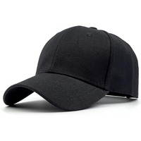 Schwarze Baseballkappe aus Baumwolle, verstellbar, Unisex, modisch, Freizeitkleidung.