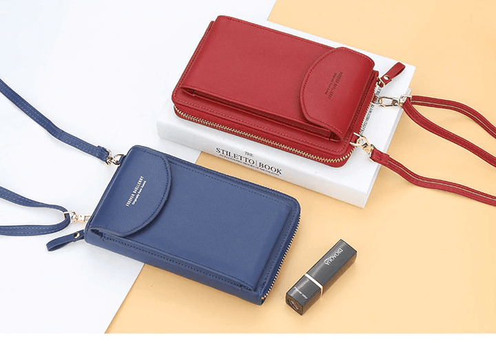 Kompakte Schultertasche aus PU-Leder mit verstellbarem Riemen