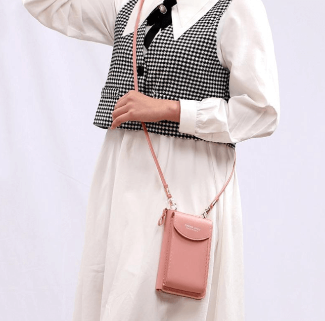 Kompakte Schultertasche aus PU-Leder mit verstellbarem Riemen