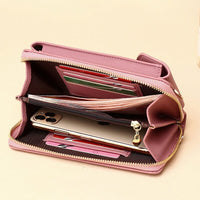 Kompakte Schultertasche aus PU-Leder mit verstellbarem Riemen