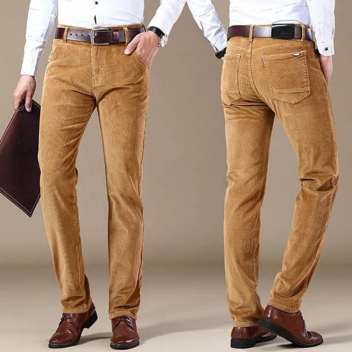 Herren Cordhose beige, klassisch, elegant, Freizeit, Büro, modisch, bequem, hochwertig.