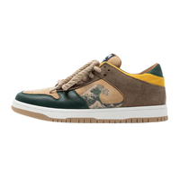 Kunstvolle Unisex Plateau-Sneakers mit Wellenmotiv – Daiki