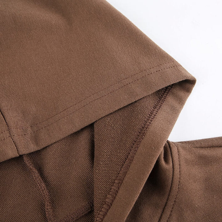 Herbstliche Trendige Figurbetonte Damen Cropped Zip-Up Hoodie mit Kapuze – Alina