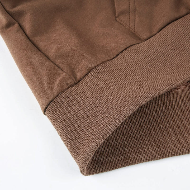 Herbstliche Trendige Figurbetonte Damen Cropped Zip-Up Hoodie mit Kapuze – Alina