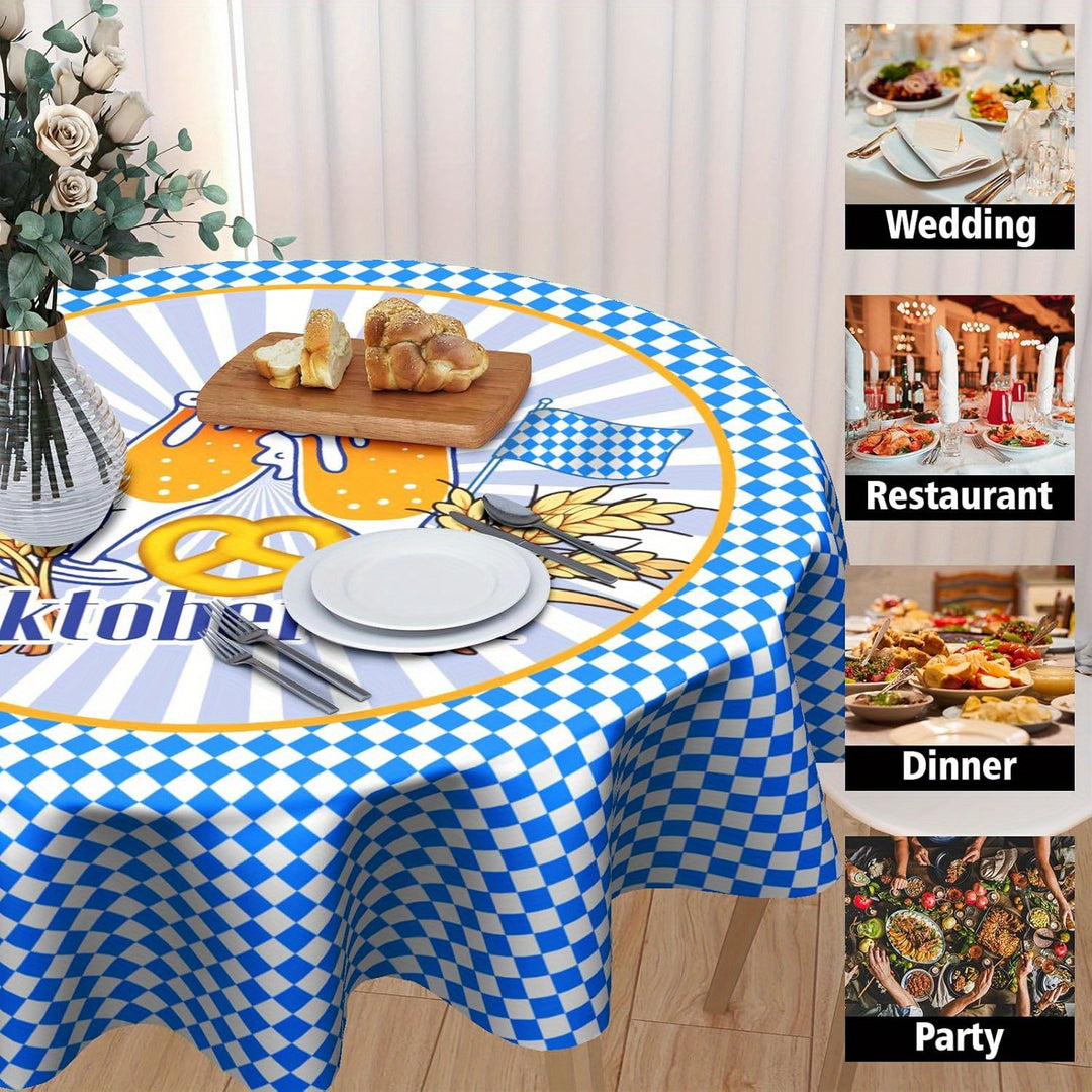 Runde Tischdecke Polyester (152 cm & 178 cm) – WiesnTisch Oktoberfest 2025
