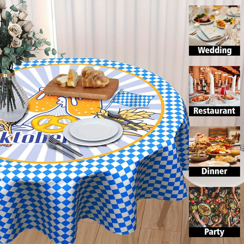 Runde Tischdecke Polyester (152 cm & 178 cm) – WiesnTisch Oktoberfest 2025