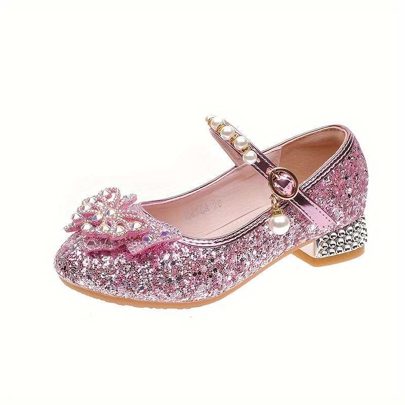 Herbstlicher Glitzer-Schuh Isla – Bequemer Slipper mit Pailletten & Perlen für Mädchen