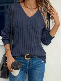 Damen Strickpullover mit V-Ausschnitt und langen Ärmeln – Amira