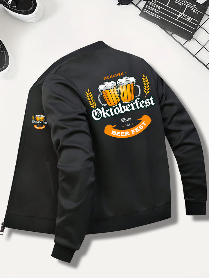 Herren Bomberjacke mit Oktoberfest-Bier-Print – Georg Oktoberfest 2025