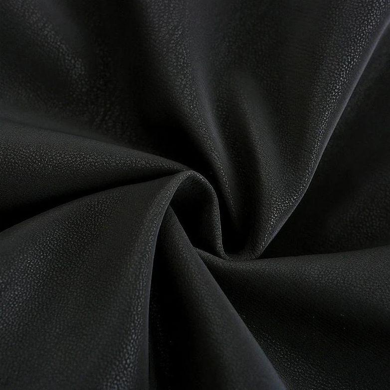 Schwarzer Kunstlederstoff, strukturiert, für Polster, Mode, Dekoration, hochwertig.