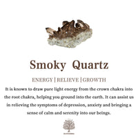 Rauchquarz Kristall auf weißem Hintergrund, Energie, Linderung, Wachstum, spirituelle Heilung.