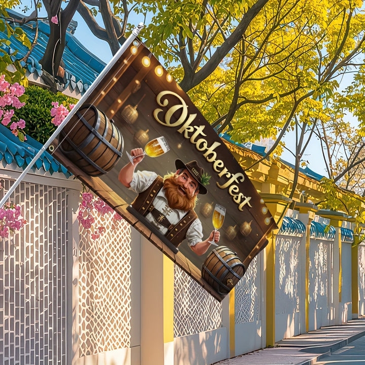 Oktoberfest Gartenflagge – BierFest Mann Oktoberfest 2025