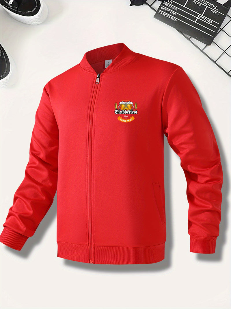 Herren Bomberjacke mit Oktoberfest-Bier-Print – Georg Oktoberfest 2025