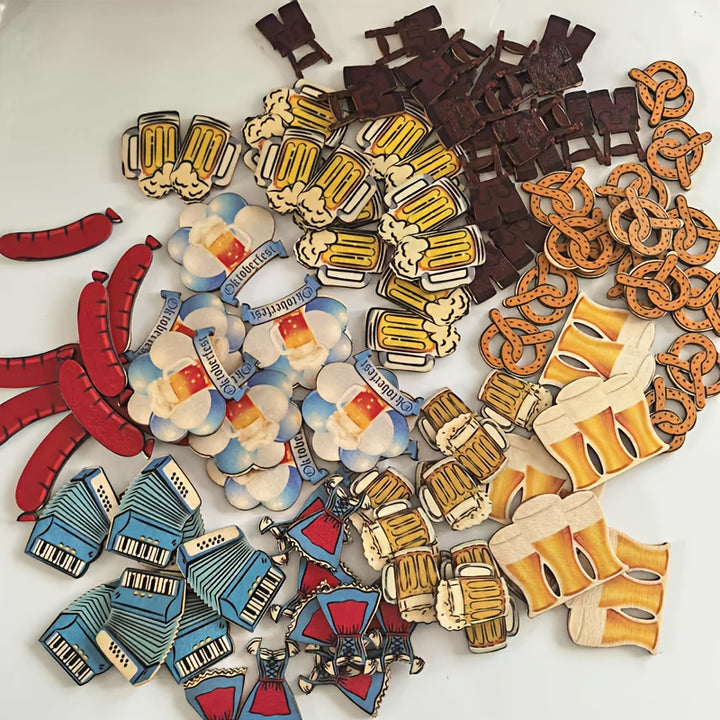 50 Stück Holzdekorationen – HolzMixSet Oktoberfest 2025