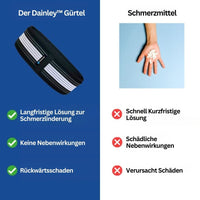 Der Dainley™ Gürtel, schwarz-weiß, Schmerzmittelvergleich, langfristige Schmerzlinderung, sicher.