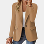 Damen Blazer Braun, eleganter Ein-Knopf Blazer, Business Casual, modisch, hochwertig