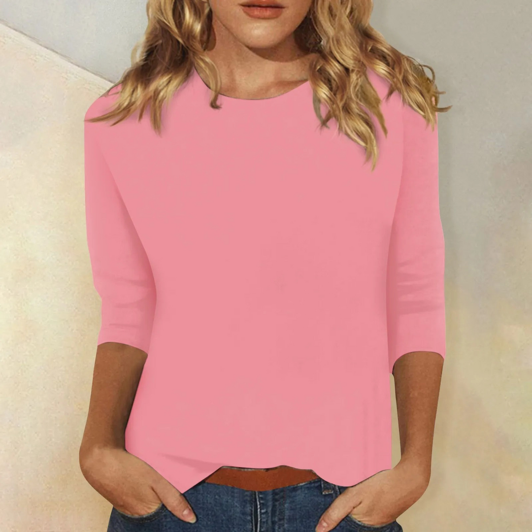 Damen Langarmshirt Rosa, Baumwolle, Freizeitmode, bequem, stilvoll, Alltagskleidung.