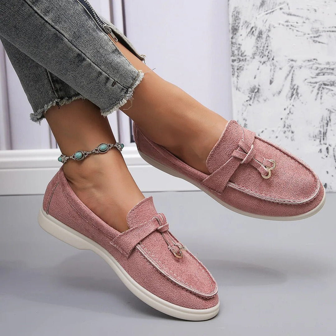 Damen Loafers rosa Leder, Slip-On, casual, hohe Qualität, Frühling Herbst Schuhe.