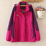 Damen Outdoorjacke pink, wasserdicht, atmungsaktiv, mit Kapuze, ideal für Wandern und Trekking.