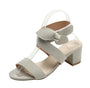 Damen Sandale, beige, Blockabsatz, Riemchen, elegant, Sommermode, bequem, modisch.