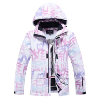 Damen Skijacke bunt, winddicht, wasserdicht, Wintermode, Snowboard, Outdoor-Bekleidung.