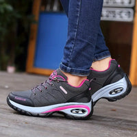 Damen Sneaker Schwarz Pink, atmungsaktiv, rutschfest, modisch, für Freizeit und Sport.